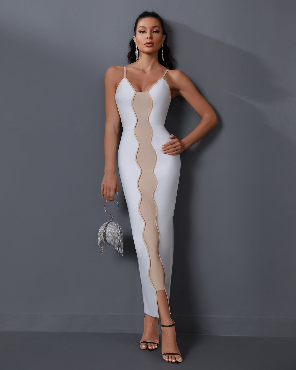 Valentina Beaumont — Caprera-knit Maxi Bandage Dress, alternate view 2
