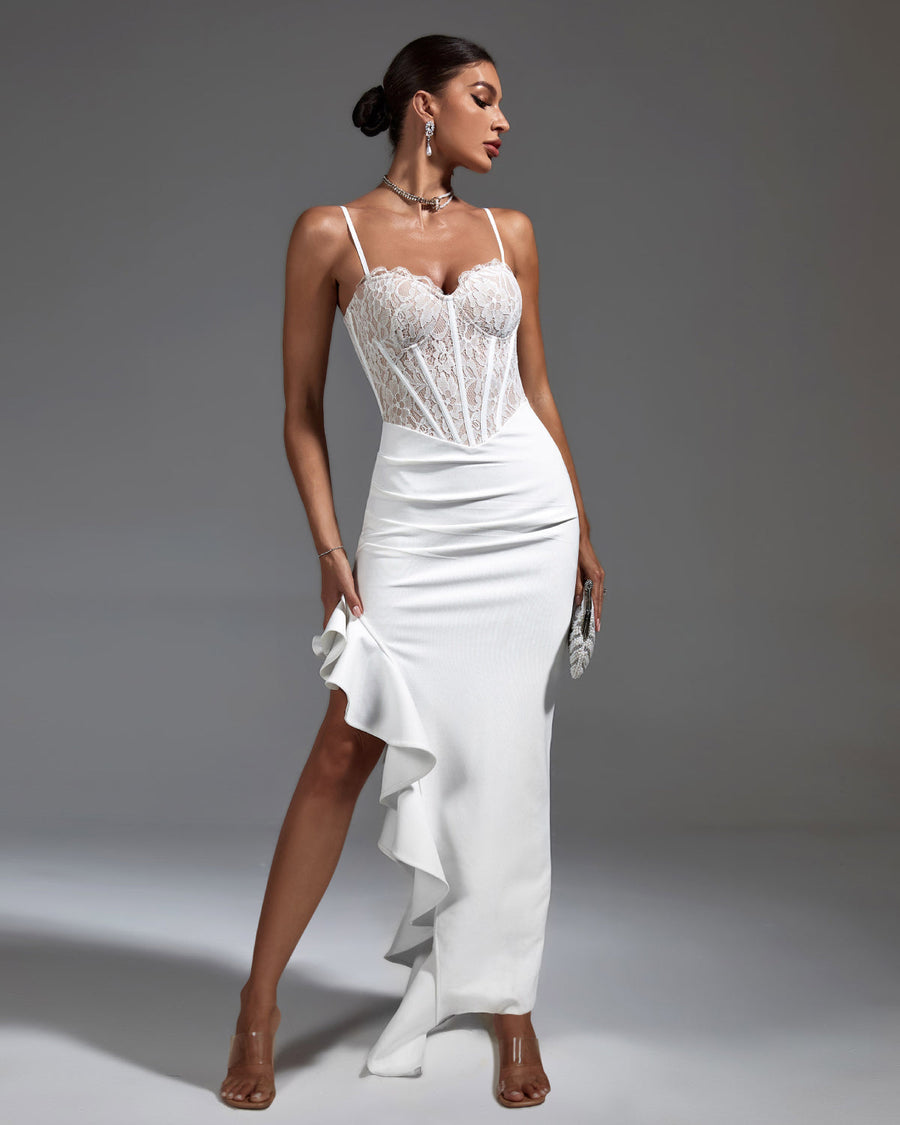 Octavia Delacroix — White Lace Corset & Ruffled Bandage Dress, alternate view 2