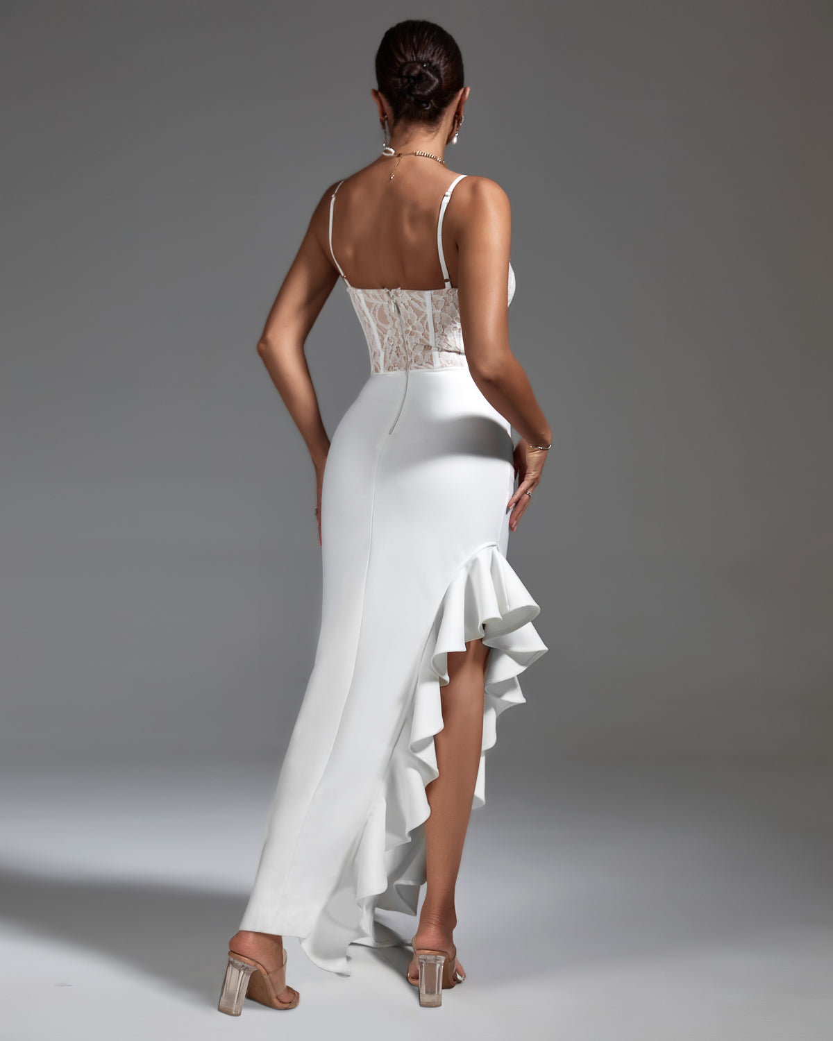 Octavia Delacroix — White Lace Corset & Ruffled Bandage Dress, alternate view 4