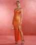 Metallic Orange Bandage Maxi Dress - Opulent Empire