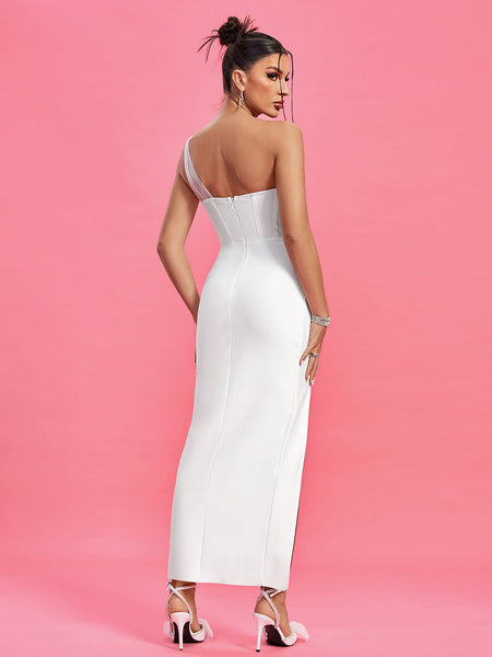 Crystal Embellished Mesh Bandage Dress - Opulent Empire