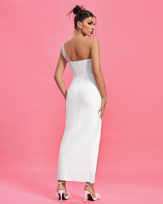 Crystal Embellished Mesh Bandage Dress - Opulent Empire
