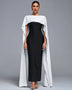 Elegant Satin Bandage Dress with Forearm Wrap and Scarf
