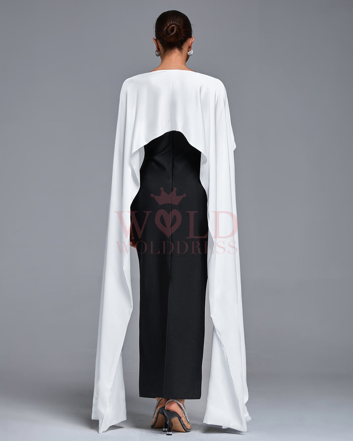 Henrietta Delacroix — Elegant Satin Bandage Dress with Forearm Wrap and Scarf, alternate view 4