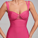 Rosaline Véret — Strappy Cutout Tulle Bandage Maxi Dress, alternate view 4