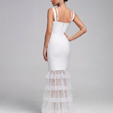 Rosaline Véret — Strappy Cutout Tulle Bandage Maxi Dress, alternate view 3