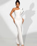 One-Shoulder Bandage Dress with Ruched Sleeve