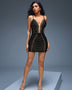 Mini Chain Strap Sequin Sparkling Bandeau Dress
