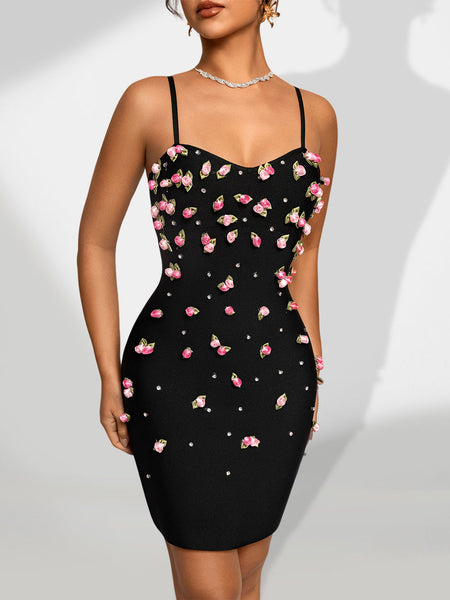 3D Floral Backless Bandage Dress for an Elegant and Trendy Look