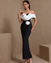 Unregelmäßiges Design plissiertes Blumen-Bandage-Kleid