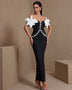 Off Shoulder Flower Crystal Bandage Dress