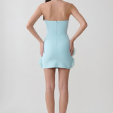 Florenza Mirabeau — Halter 3D Flowers Hem Bandage Mini Dress, alternate view 2
