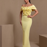 Floréal Varenne — Off-Shoulder Pleated Crystal Floral Bandage Dress, alternate view 2