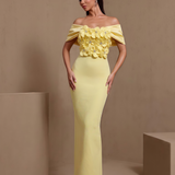 Floréal Varenne — Off-Shoulder Pleated Crystal Floral Bandage Dress, alternate view 4