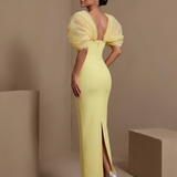 Astraea Montrose — Tulle Puff Sleeve Crystal Bandage Dress, alternate view 2