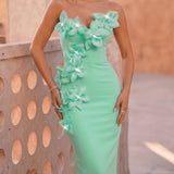 Ondine Rosier — Organza Floral Rhinestone Backless Bandage Dress, alternate view 5