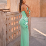 Ondine Rosier — Organza Floral Rhinestone Backless Bandage Dress, alternate view 6