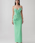 Ondine Rosier — Organza Floral Rhinestone Backless Bandage Dress