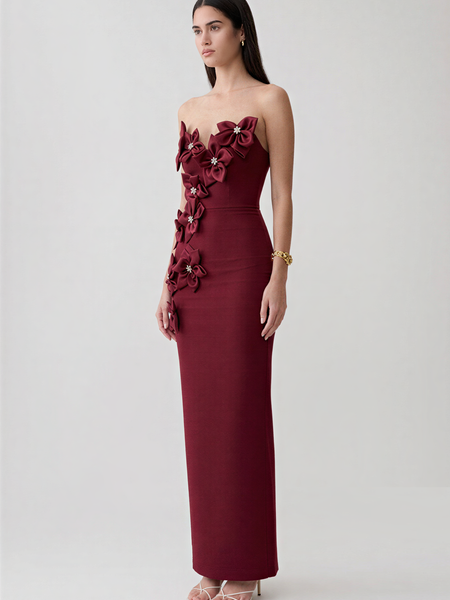 Ondine Rosier — Organza Floral Rhinestone Backless Bandage Dress, alternate view 8