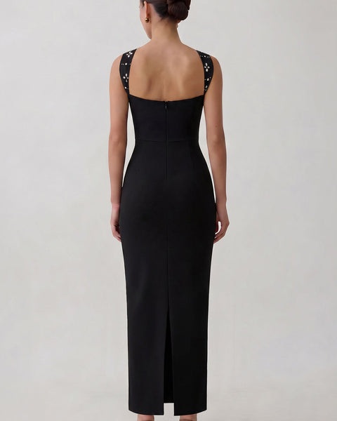 Halter Sparkly Rhinestone Pearl Bandage Dress
