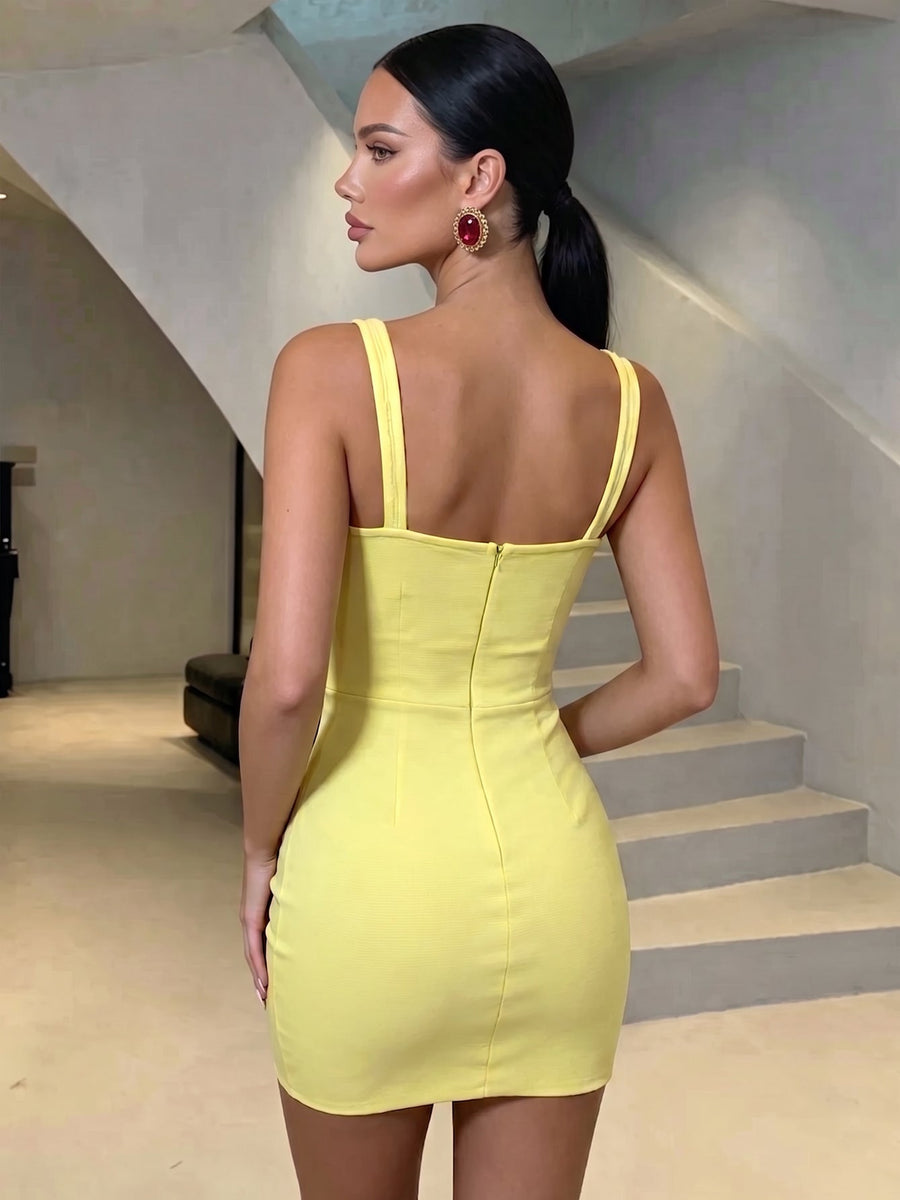 Marisol Fontaine — Beach Party Tropical Rhinestone Bandage Mini Dress, alternate view 5