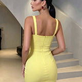 Marisol Fontaine — Beach Party Tropical Rhinestone Bandage Mini Dress, alternate view 5