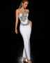 Kristall-Fünfblatt-Blumen-Cutout-Bandage-Kleid