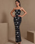 Maxikleid mit Schleifenknoten, Kristallgitter und Bandage