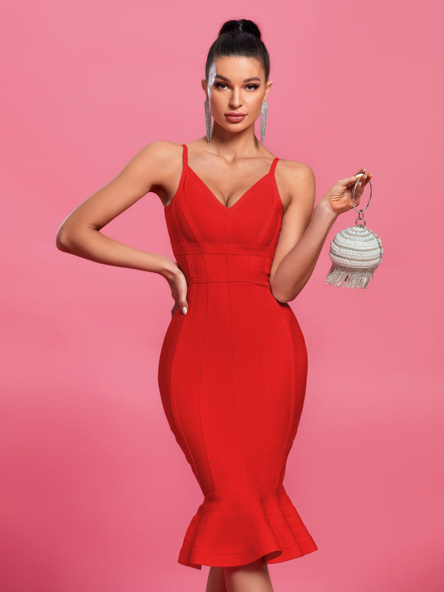 Strappy Cocktail Fishtail Bandage Dress