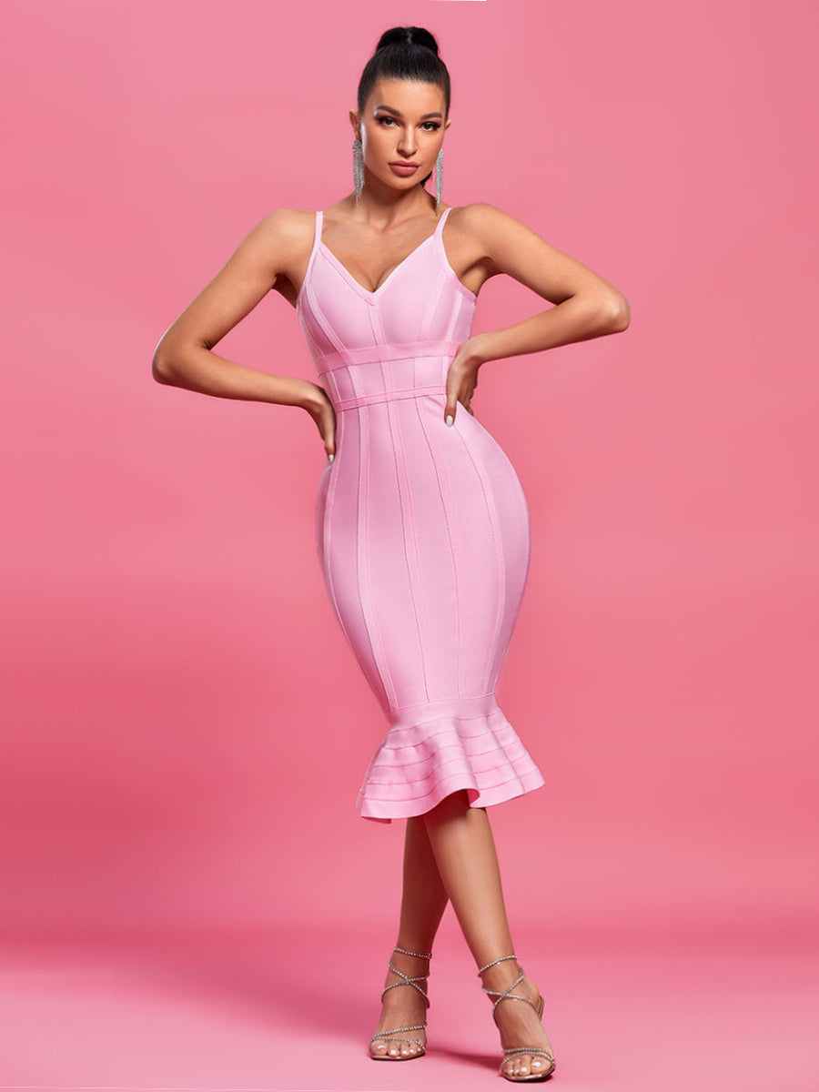 Strappy Cocktail Fishtail Bandage Dress