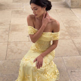 Calista Morel — Off Shoulder Ribbon Floral Embroidery Mermaid Dress, alternate view 5