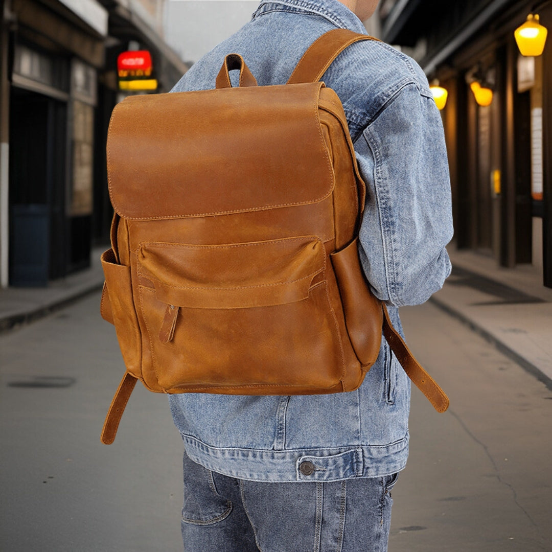 Quentin™ — Genuine Leather Backpack Men's Statement Handbag, alternate view 3