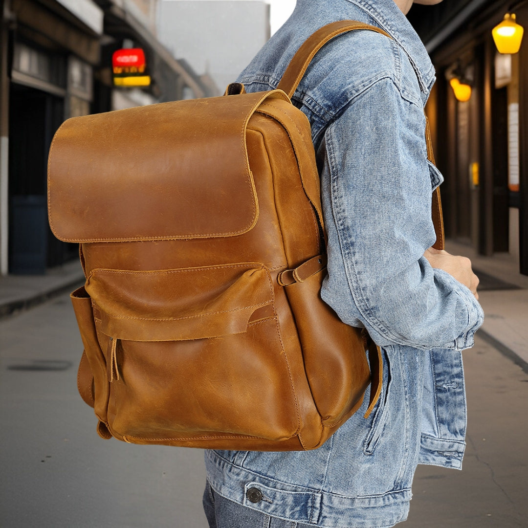 Quentin™ — Genuine Leather Backpack Men's Statement Handbag