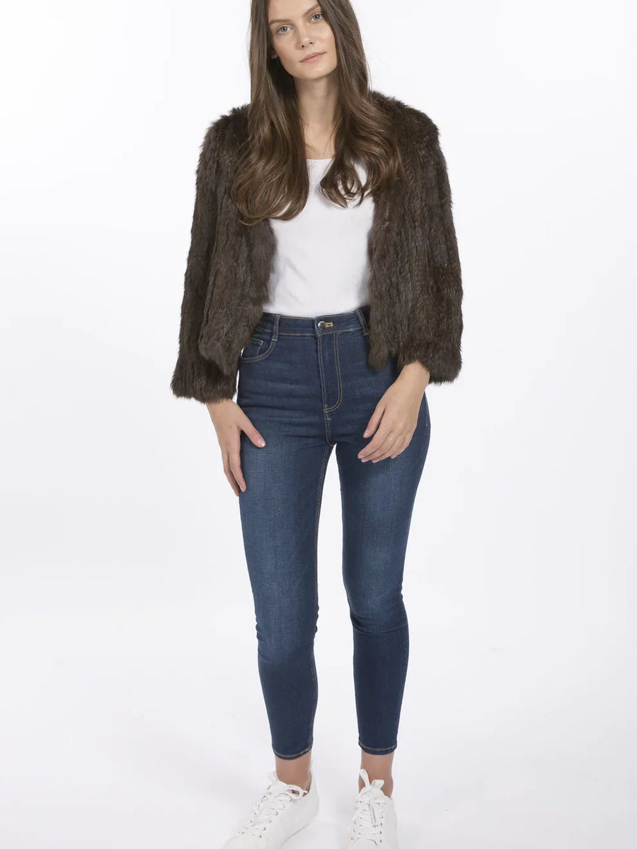 Chocolate Coney Fur Jacket