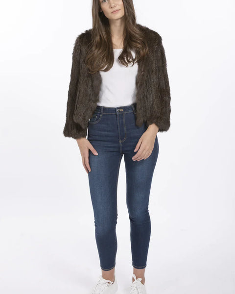 Chocolate Coney Fur Jacket