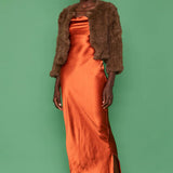 Brown Coney Fur Cropped Jacket-1