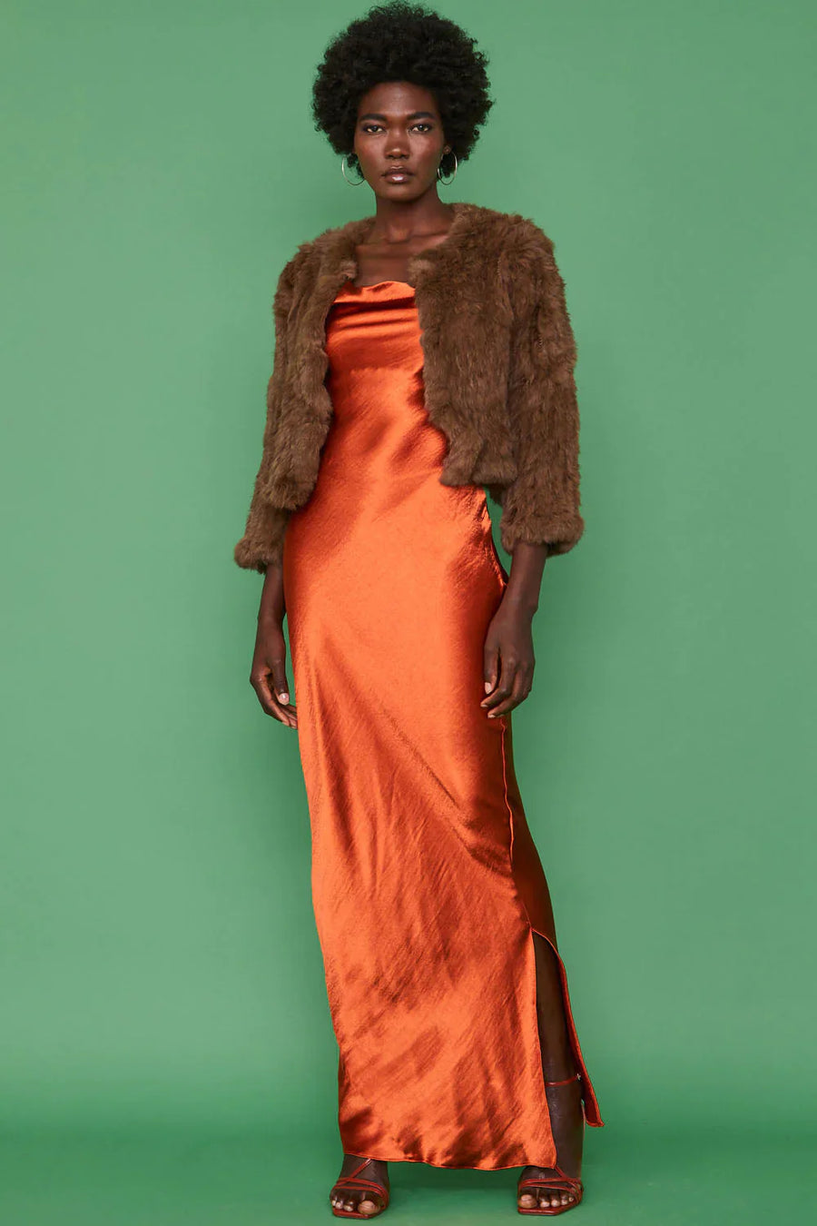 Heloisa Beaumont — Brown Coney Fur Cropped Jacket, alternate view 2