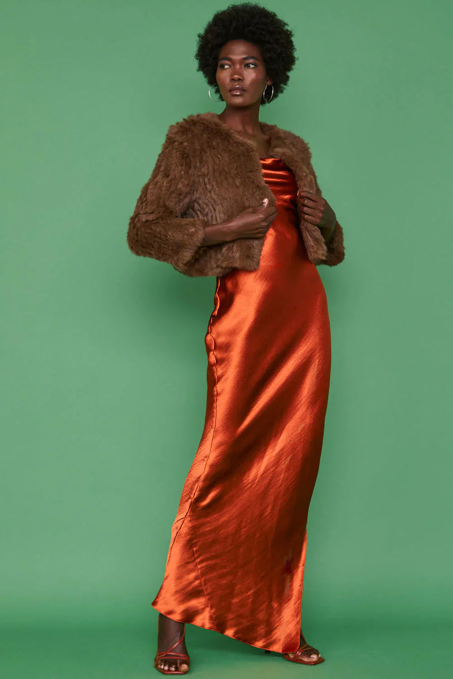 Heloisa Beaumont — Brown Coney Fur Cropped Jacket