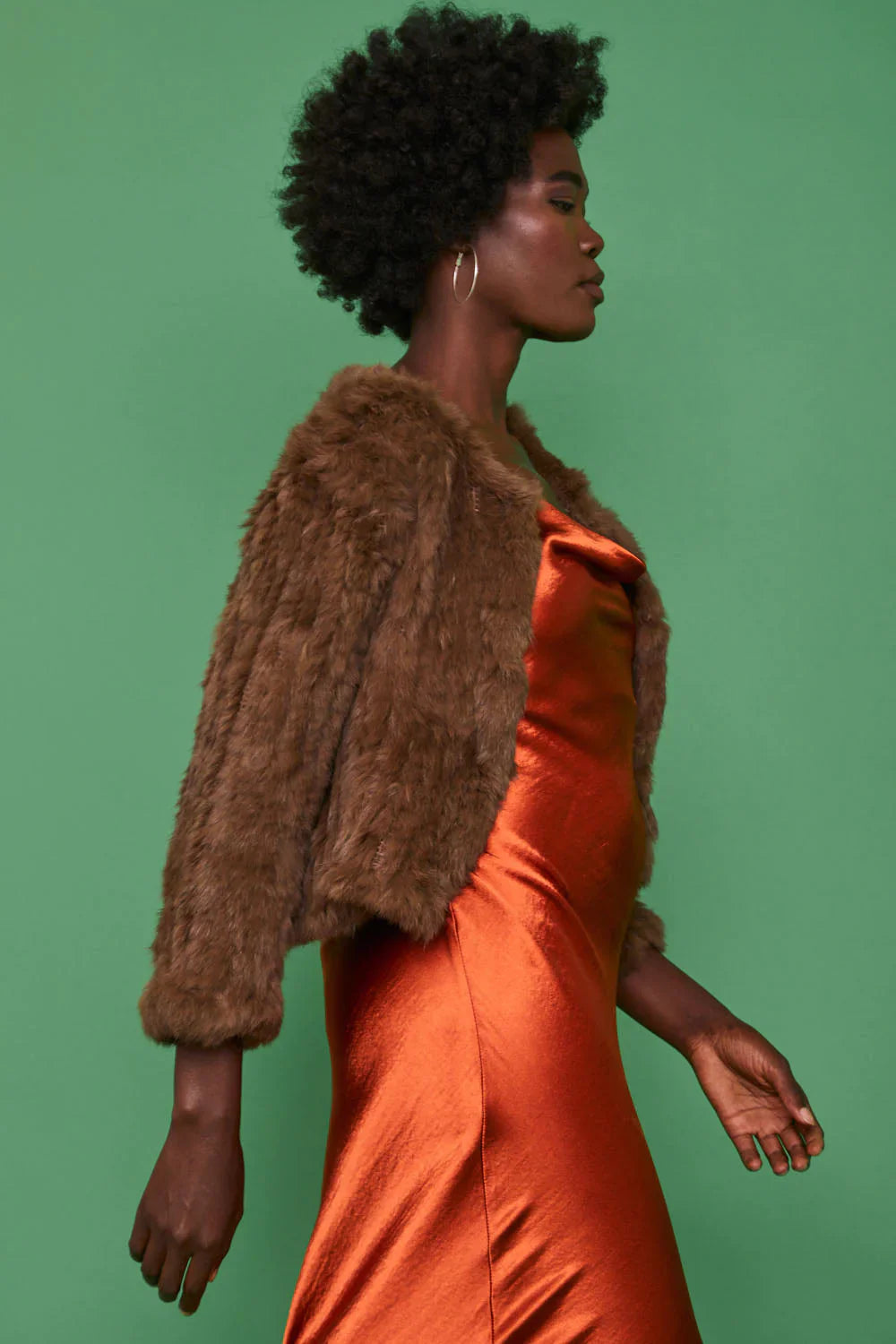 Heloisa Beaumont — Brown Coney Fur Cropped Jacket, alternate view 3