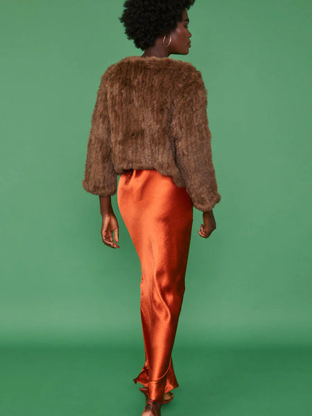 Brown Coney Fur Cropped Jacket-3