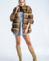 Brown Coat Style Short Sleeve Genuine Raccoon Fur Vest-0