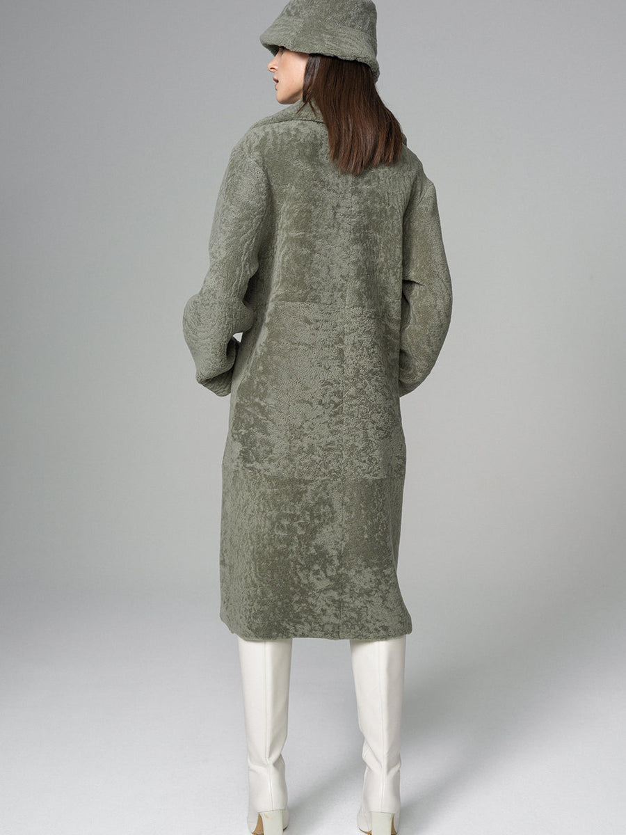 Mint Reversible Genuine Sheepskin Maxi Coat