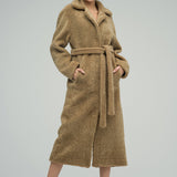 Beige Reversible Sheepskin Lamb Fur Maxi Coat-0