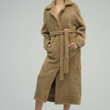 Beige Reversible Sheepskin Lamb Fur Maxi Coat-4