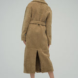 Beige Reversible Sheepskin Lamb Fur Maxi Coat-2