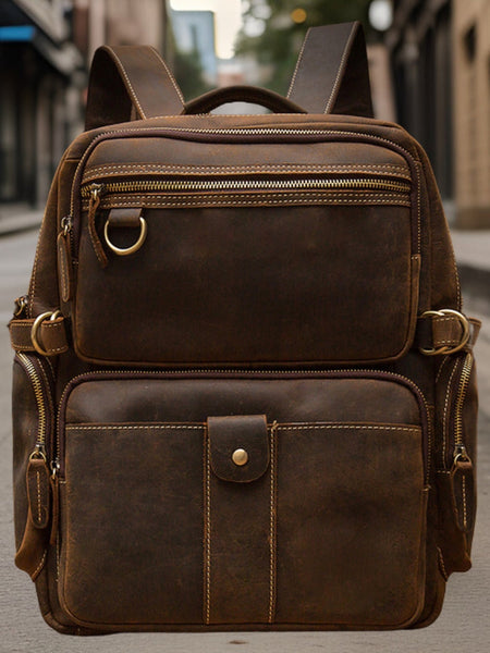 Ryan™ | Handmade Retro Leather Backpack