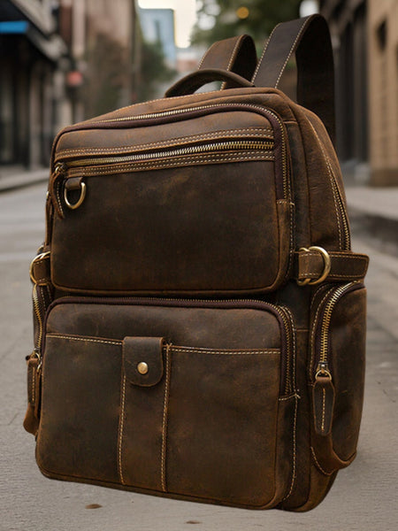 Ryan™ | Handmade Retro Leather Backpack