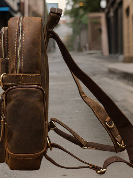 Ryan™ | Handmade Retro Leather Backpack