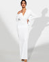 Elegant Pure White Ruched Maxi Dress for Chic Occasions
