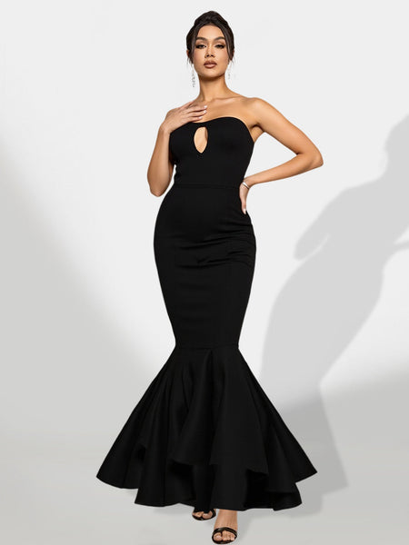 Fishtail Dress with Cut and Seamless Design